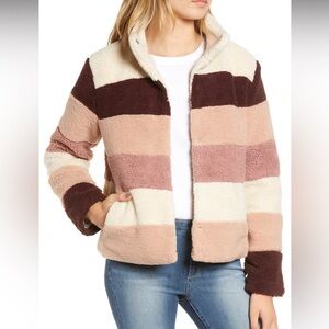 BP. Stripe Faux Shearling Jacket